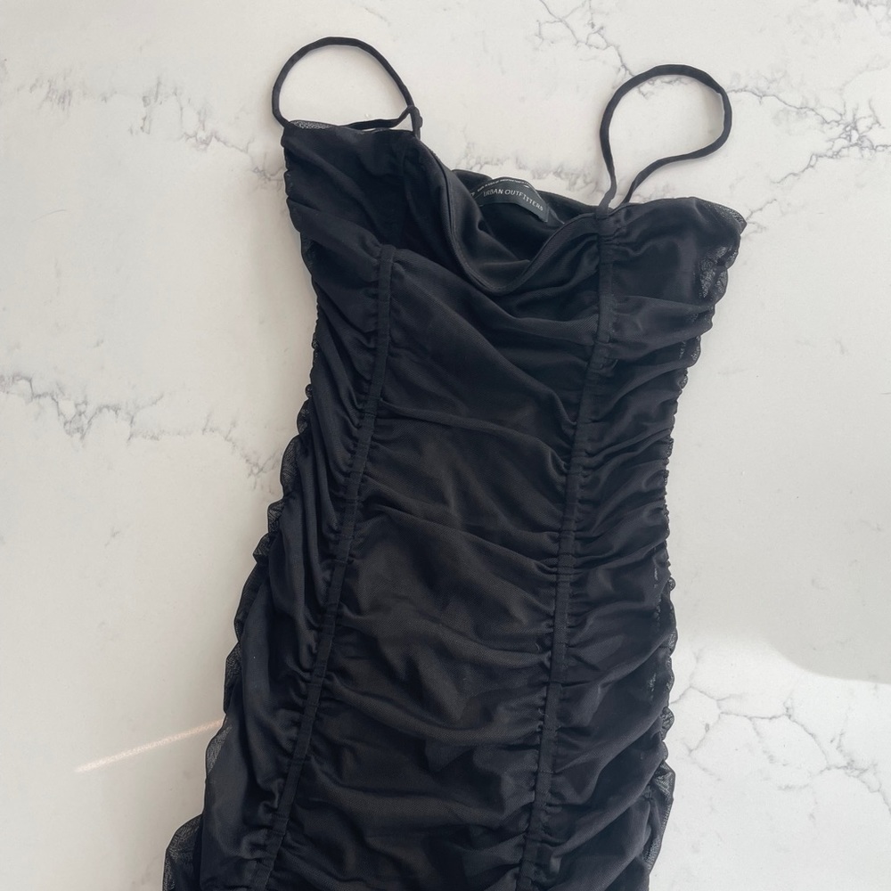 Urban Outfitters Black Mesh Mini Dress